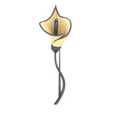 Kala Çiçeği Broş - 925 ayar siyah rodyum kaplama gümüş broş (Ekru mineli) #1rwx2rt