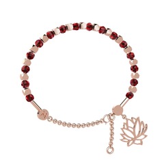 Mitra Lotus Bilezik - Garnet 925 ayar rose altın kaplama gümüş bilezik #1dcj49x