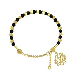 Mitra Lotus Bilezik - Siyah zirkon 925 ayar altın kaplama gümüş bilezik #knoi46
