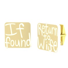 Return to Wife Kol Düğmesi - 14 ayar altın kol düğmesi (Ekru mineli) #1cp7u54