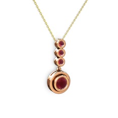 Belinda Kolye - Kök yakut 18 ayar rose altın kolye (40 cm gümüş rolo zincir) #f6m6ub