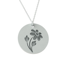 Doğum Çiçeği Papatya Kolye - 925 ayar gümüş kolye (40 cm gümüş rolo zincir) #1111bax