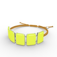 Akia Bileklik - Neon sarı akrilik 925 ayar gümüş bileklik #1tjtdk4
