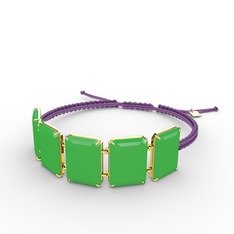 Akia Bileklik - Neon yeşil akrilik 925 ayar altın kaplama gümüş bileklik #gpj16m