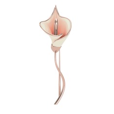 Kala Çiçeği Broş - 14 ayar rose altın broş (Pastel pembe mineli) #1ajkn3h