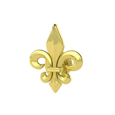 Fleur De Lis Pin - 925 ayar altın kaplama gümüş broş #1icvb3c