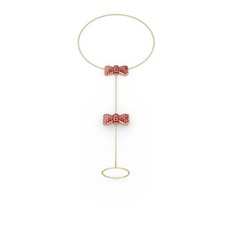 Kurdele Şahmeran Bilezik - Garnet 18 ayar rose altın bilezik (40 cm altın rolo zincir) #xn9o17