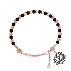 Mitra Lotus Bilezik - Siyah zirkon 14 ayar rose altın bilezik #1dd0bwj