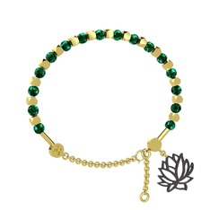 Mitra Lotus Bilezik - Yeşil kuvars 18 ayar altın bilezik #plu00p