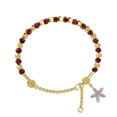 Mitra Yasemin Çiçeği Bilezik - Garnet ve pırlanta 18 ayar altın bilezik (0.3 karat) #rd9w4i