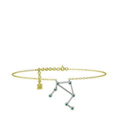 Libra Halhal - Yeşil kuvars 18 ayar beyaz altın bilezik (20 cm altın rolo zincir) #lhf5ji