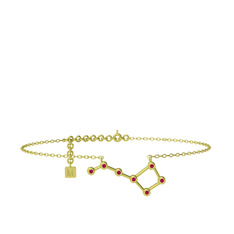 Ursa Minor Halhal - Rodolit garnet 18 ayar altın bilezik (20 cm altın rolo zincir) #1l9h2p0