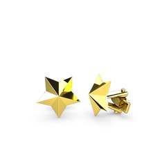 Yıldız Kol Düğmesi - 925 ayar altın kaplama gümüş kol düğmesi #1g3viyf