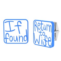 Return to Wife Kol Düğmesi - 925 ayar gümüş kol düğmesi (Beyaz mineli) #12o1n11