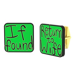 Return to Wife Kol Düğmesi - 925 ayar altın kaplama gümüş kol düğmesi (Neon yeşil mineli) #1icismo