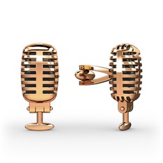 Mikrofon Kol Düğmesi - 925 ayar rose altın kaplama gümüş kol düğmesi #p2iuv1