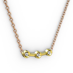 Minna Kolye - Elmas 8 ayar altın kolye (0.033 karat, 40 cm rose altın rolo zincir) #1ao2ds7