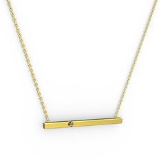 Çubuk Kolye - Dumanlı kuvars 8 ayar altın kolye (40 cm altın rolo zincir) #szhahq