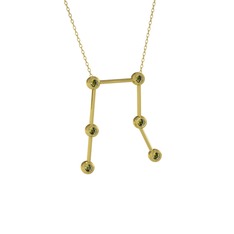 Gemini Kolye - Peridot 8 ayar altın kolye (40 cm altın rolo zincir) #r3fjcp