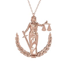 Adalet Kolye - 925 ayar rose altın kaplama gümüş kolye (40 cm gümüş rolo zincir) #15utoiv