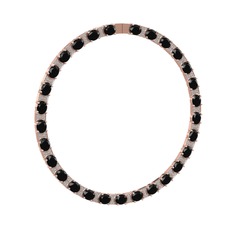 Vanea Kolye - Siyah zirkon ve beyaz zirkon 14 ayar rose altın kolye #12g4av