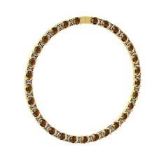 Vanea Kolye - Dumanlı kuvars ve lab safir 14 ayar altın kolye #1kcvfpa