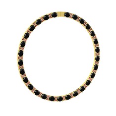 Vanea Kolye - Siyah zirkon ve rodolit garnet 8 ayar altın kolye #1ks6s9s