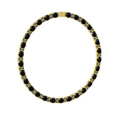 Vanea Kolye - Siyah zirkon 925 ayar altın kaplama gümüş kolye #1t6gbug