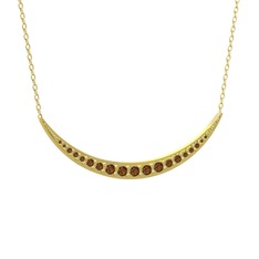 Lali Ay Kolye - Dumanlı kuvars 14 ayar altın kolye (40 cm altın rolo zincir) #4hwgwe