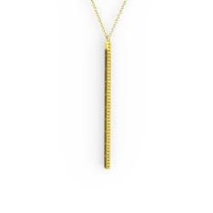 Su Yolu Kolye - Sitrin 925 ayar altın kaplama gümüş kolye (40 cm altın rolo zincir) #15qr1ks