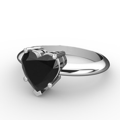 Ena Kalp Yüzük - Siyah zirkon 925 ayar gümüş yüzük #1ejxhk2