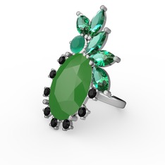 Arinna Yüzük - Neon yeşil akrilik 925 ayar gümüş yüzük #i9adu4