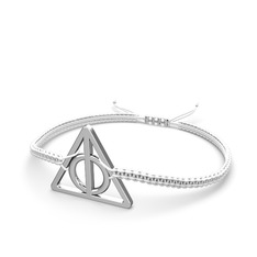 Gize Üçgen Bileklik - 14 ayar beyaz altın bileklik #ocwsli