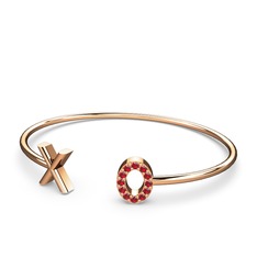 Garnet 925 ayar rose altın kaplama gümüş bileklik