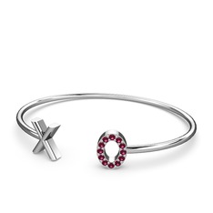 Rodolit garnet 18 ayar beyaz altın bileklik