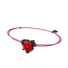 Ena Kalp Bileklik - Garnet 925 ayar siyah rodyum kaplama gümüş bileklik #101fsh2