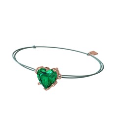 Ena Kalp Bileklik - Yeşil kuvars 14 ayar rose altın bileklik #109ys4u