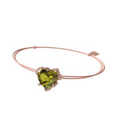 Ena Kalp Bileklik - Peridot 925 ayar rose altın kaplama gümüş bileklik #12u6nvx
