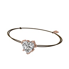 Ena Kalp Bileklik - Beyaz zirkon 925 ayar rose altın kaplama gümüş bileklik #1393ig4
