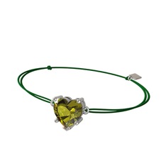 Ena Kalp Bileklik - Peridot 14 ayar beyaz altın bileklik #139w7l8