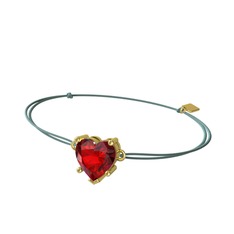 Ena Kalp Bileklik - Garnet 925 ayar altın kaplama gümüş bileklik #13jirmv