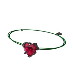 Ena Kalp Bileklik - Rodolit garnet 925 ayar siyah rodyum kaplama gümüş bileklik #14hchd5