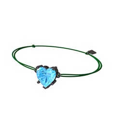 Ena Kalp Bileklik - Akuamarin 925 ayar siyah rodyum kaplama gümüş bileklik #14uj9hq