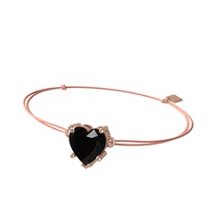 Siyah zirkon 925 ayar rose altın kaplama gümüş bileklik