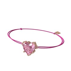 Pembe kuvars 925 ayar rose altın kaplama gümüş bileklik