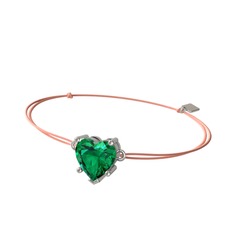 Ena Kalp Bileklik - Yeşil kuvars 8 ayar beyaz altın bileklik #17leqji