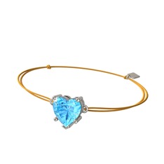 Ena Kalp Bileklik - Akuamarin 18 ayar beyaz altın bileklik #180cc7s