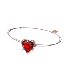 Ena Kalp Bileklik - Garnet 8 ayar rose altın bileklik #18ikxvq