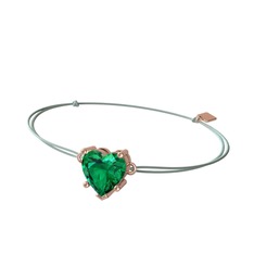 Ena Kalp Bileklik - Yeşil kuvars 925 ayar rose altın kaplama gümüş bileklik #19ao95h