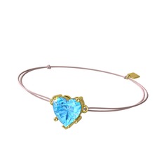 Ena Kalp Bileklik - Akuamarin 925 ayar altın kaplama gümüş bileklik #19jbuou